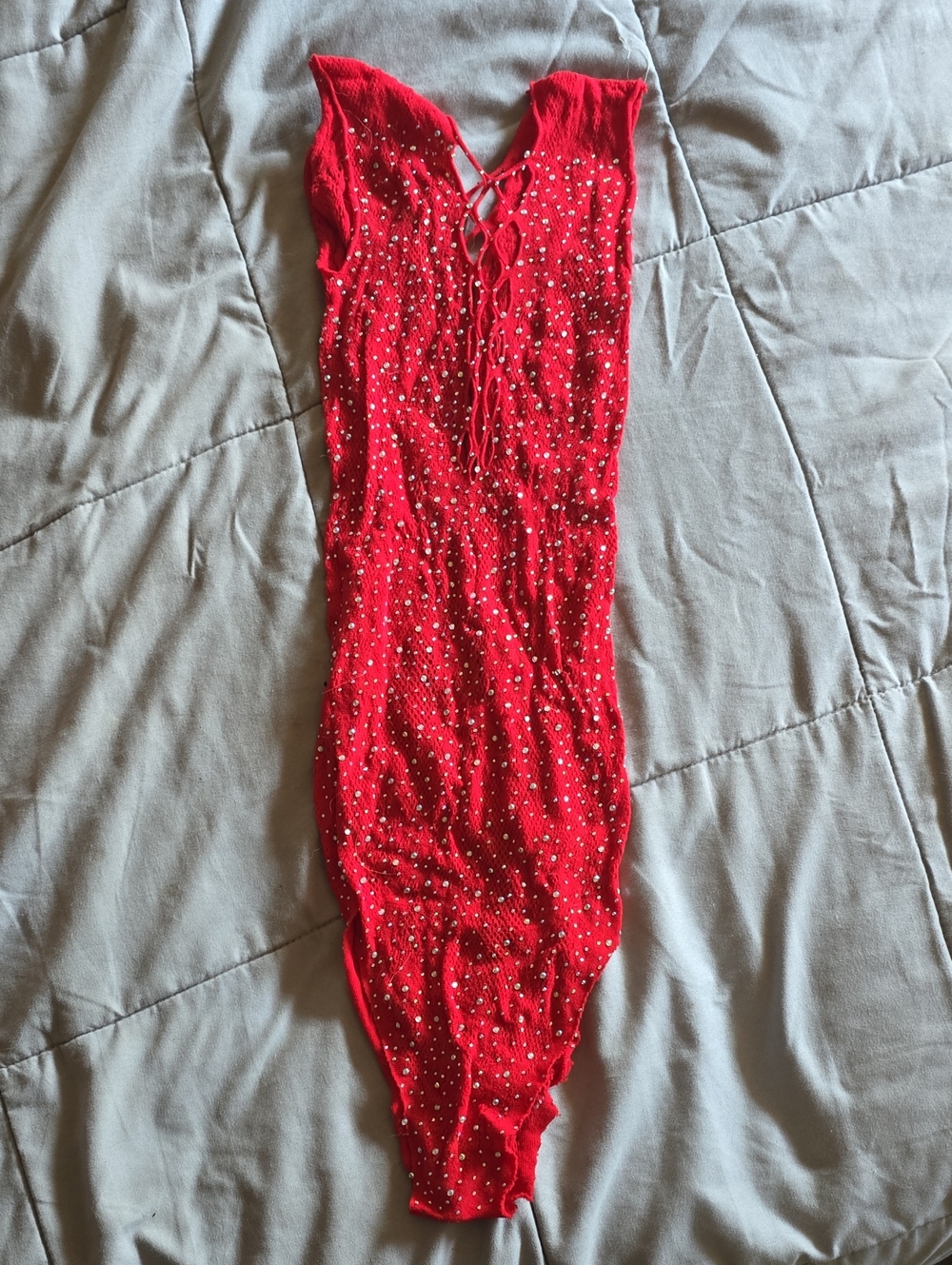 Rhinestoned Full Mesh Body Suit